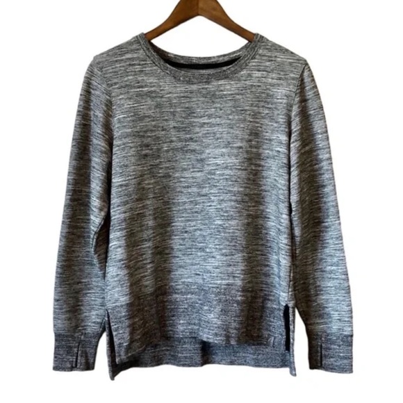 L.L. Bean Athleisure Soft Stretchy Relaxed Long Sleeve Comfy Sweatshirt Top Grey - Picture 3 of 12